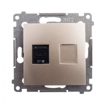 Simon54 Gniazdo komp. RJ45 kat.6 złoty mat.