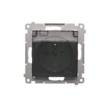 Simon54 Gniazdo poj. z/u IP44 kl. transp. antracyt