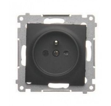 Simon54 Gniazdo pojedncze z/u czarny mat