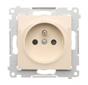 Simon54 Gniazdo pojedncze z/u kremowe