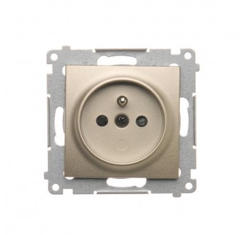 Simon54 Gniazdo pojedncze z/u złoty mat