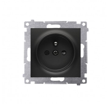 Simon54 Gniazdo pojedyncze z/u czarny szybkozłącza