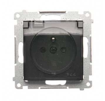 Simon54 Gniazdo pojedyńcze z/u IP44 antracyt