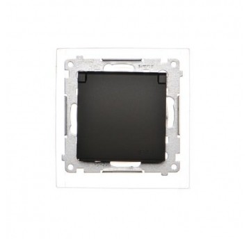 Simon54 Gniazdo pojedyncze z/u IP44 czarny mat