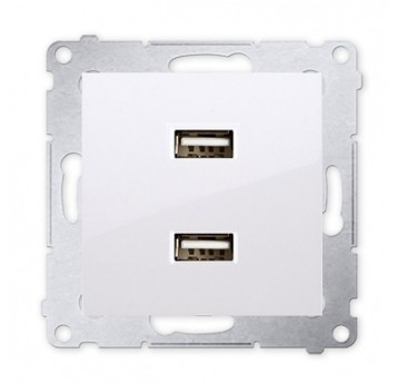 Simon54 Ładowarka 2xUSB 2.1A 5V/DC biała