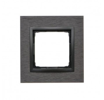 Simon54 Nature Ramka 1-krotna metalowa, Inox Dark