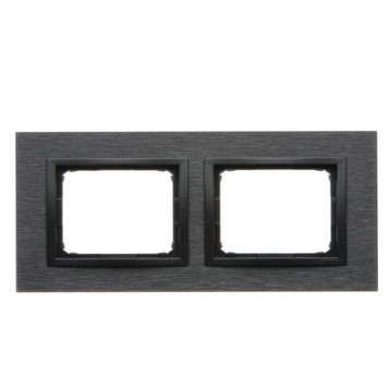 Simon54 Nature Ramka 2-krotna metalowa, Inox Dark