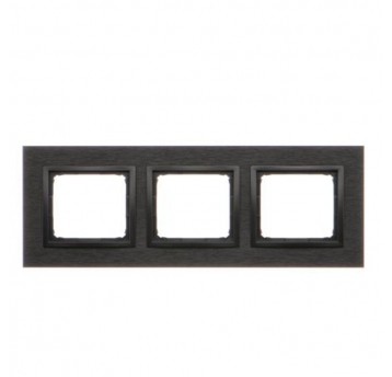 Simon54 Nature Ramka 3-krotna metalowa, Inox Dark