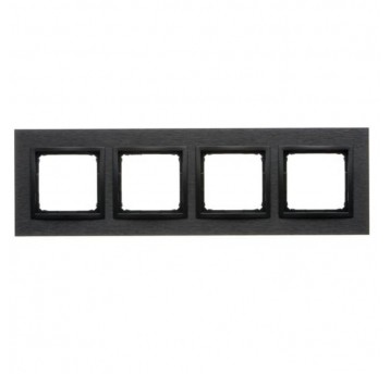 Simon54 Nature Ramka 4-krotna metalowa, Inox Dark