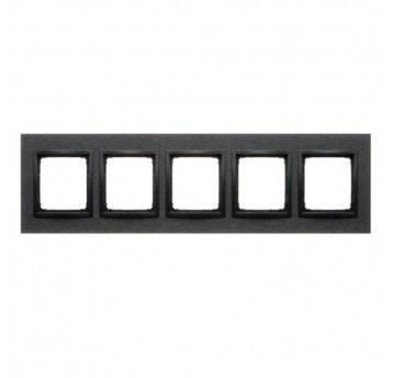 Simon54 Nature Ramka 5-krotna metalowa, Inox Dark