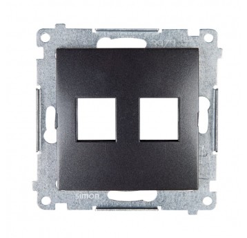 Simon54 Pokrywa gniazda 2xRJ45 czarny mat