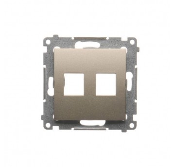 Simon54 Pokrywa gniazda 2xRJ45 złoty mat