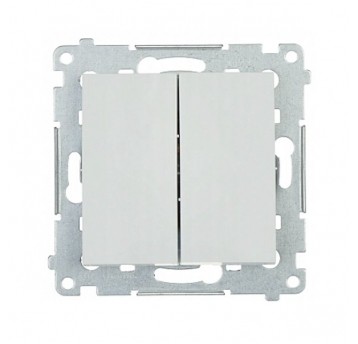 Simon54 Przycisk podwójny chwilowy zwierny biały