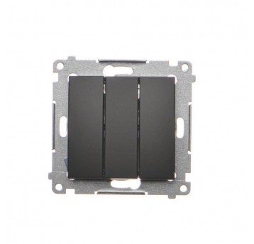 Simon54 Przycisk potrójny czarny mat