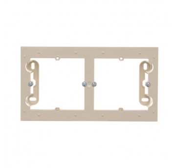 Simon54 Puszka natynkowa podwójna kremowa