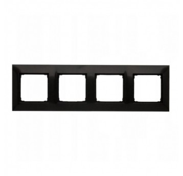 Simon54 Ramka czterokrotna czarny mat 4 pola