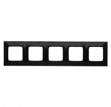 Simon54 Ramka pięciokrotna czarny mat 5 pól
