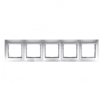 Simon54 Ramka pięciokrotna srebrny mat 5 pól