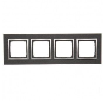 Simon54 Ramka poczwórna INOX YIN NATURE-METAL
