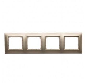 Simon54 Ramka poczwórna złoty mat 4 pola