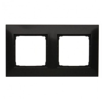 Simon54 Ramka podwójna czarny mat 2 pola