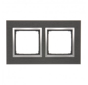 Simon54 Ramka podwójna INOX YIN NATURE-METAL