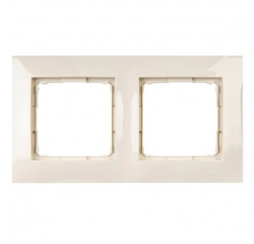 Simon54 Ramka podwójna kremowa 2 pola
