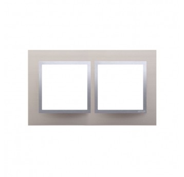 Simon54 Ramka podwójna metalowa satynowy blask