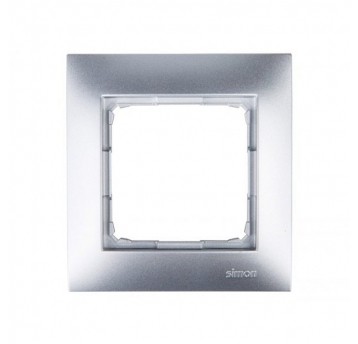 Simon54 Ramka pojedyncza srebrny mat 1 pole