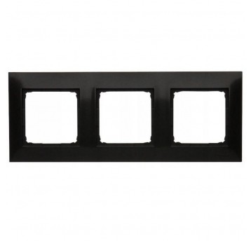 Simon54 Ramka potrójna czarny mat 3 pola