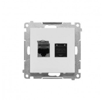 Simon55 gniazdo 2xRJ45 Jasnoszary mat kat.6