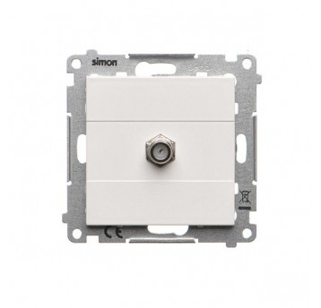 Simon55 gniazdo antenowe 1XF+ 1gn.komp.czarny mat