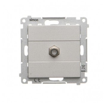 Simon55 gniazdo antenowe 1XF Aluminium mat