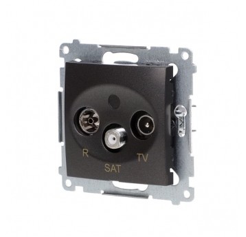 Simon55 Gniazdo antenowe RTV-SAT koń.czarny mat