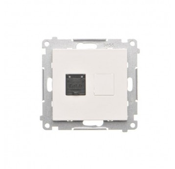 Simon55 gniazdo komp. poj. RJ45 kat.6 Biały mat