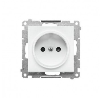 Simon55 gniazdo wtycz. poj.bez uziem.Biały mat