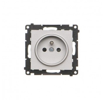 Simon55 gniazdo wtycz. poj. z uziem. Aluminium mat