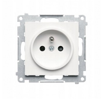 Simon55 gniazdo wtycz. poj. z uziem. Biały mat