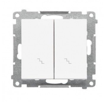 Simon55 łącznik schodowy podwójny biały bez pikto