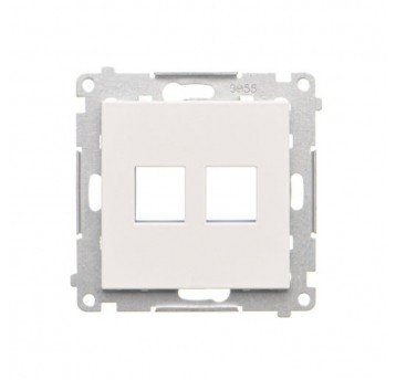 Simon55 Pokrywa gn. teleinf. 2xKeystone Biały mat