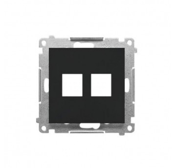 Simon55 Pokrywa gn. teleinf. 2xKeystone Czarny mat