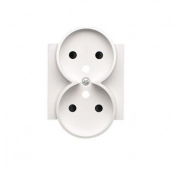 Simon55 Pokrywa gniazda wtycz. podwój. biały mat
