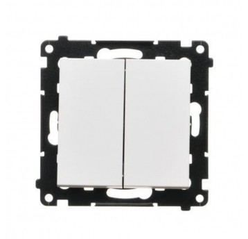 Simon55 Przycisk podwój. zwierny bez pikt. biały