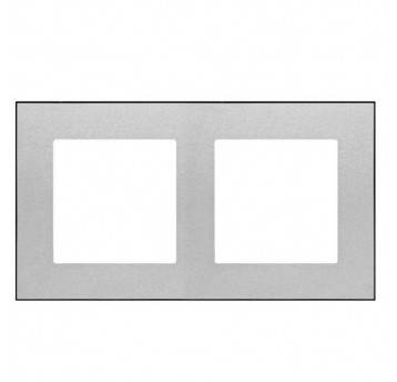 Simon55 Ramka 2-krotna DUO alu/czarna TRD2.149/143