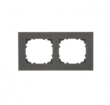 Simon55 Ramka 2-krotna Nature INOX czarny