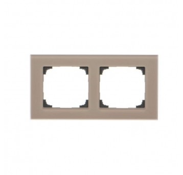 Simon55 Ramka 2-krotna Nature Szkło mrożone białe