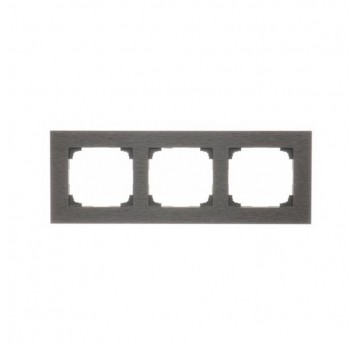 Simon55 Ramka 3-krotna Nature INOX czarny