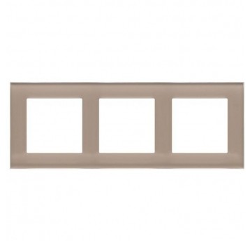 Simon55 Ramka 3-krotna Nature Szkło mrożone beżowe