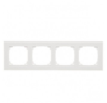 Simon55 Ramka poczwórna szkło classic białe