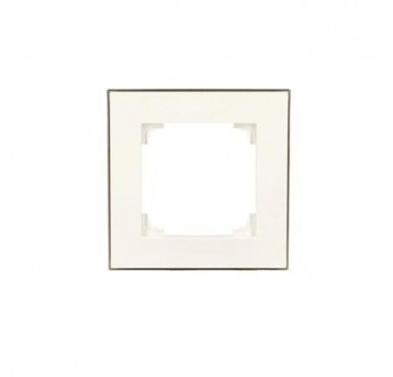Simon55 Ramka pojedyncza biała podsta. złota ramka